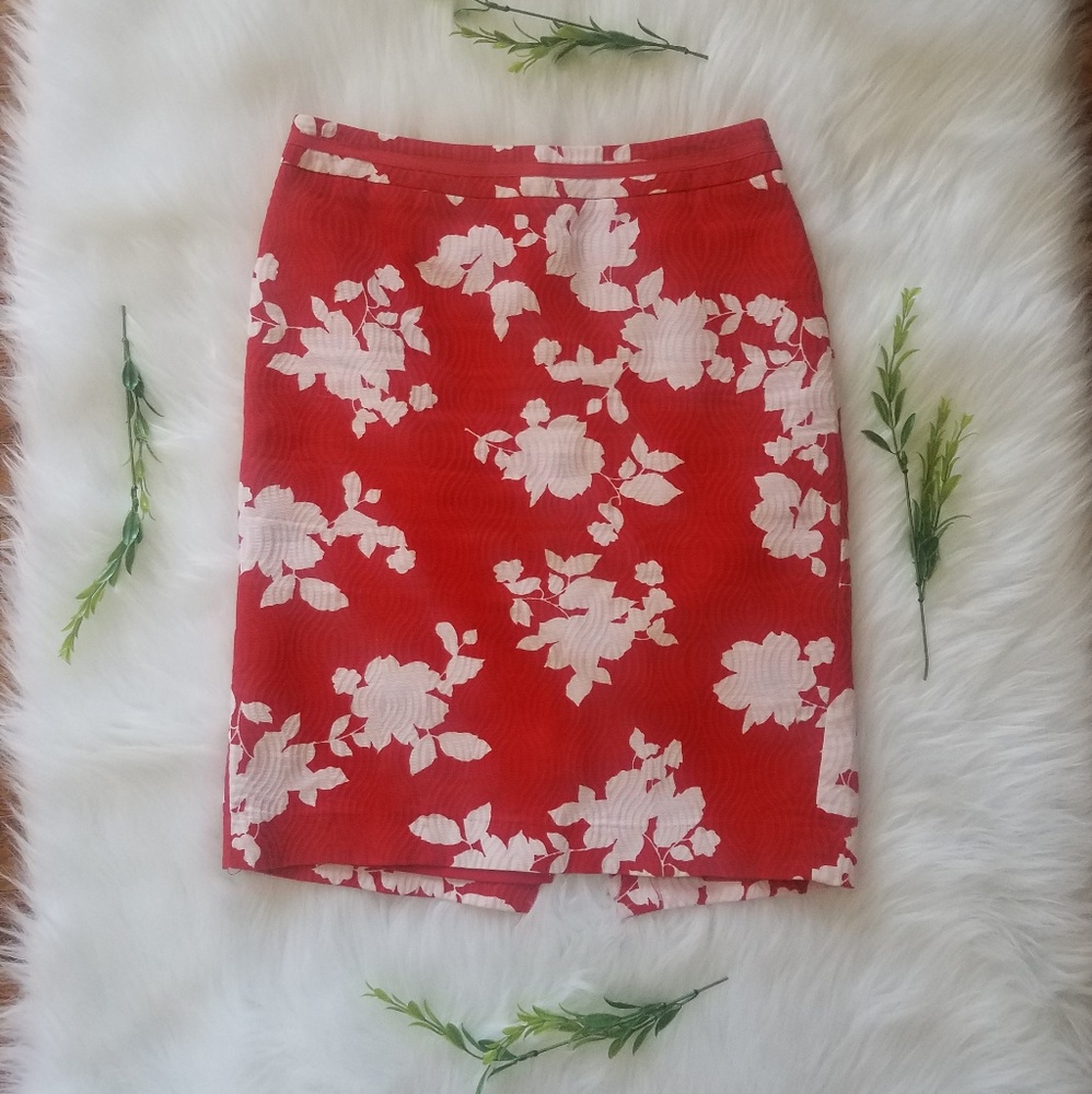 Red/white floral skirt by Talbots, size 2